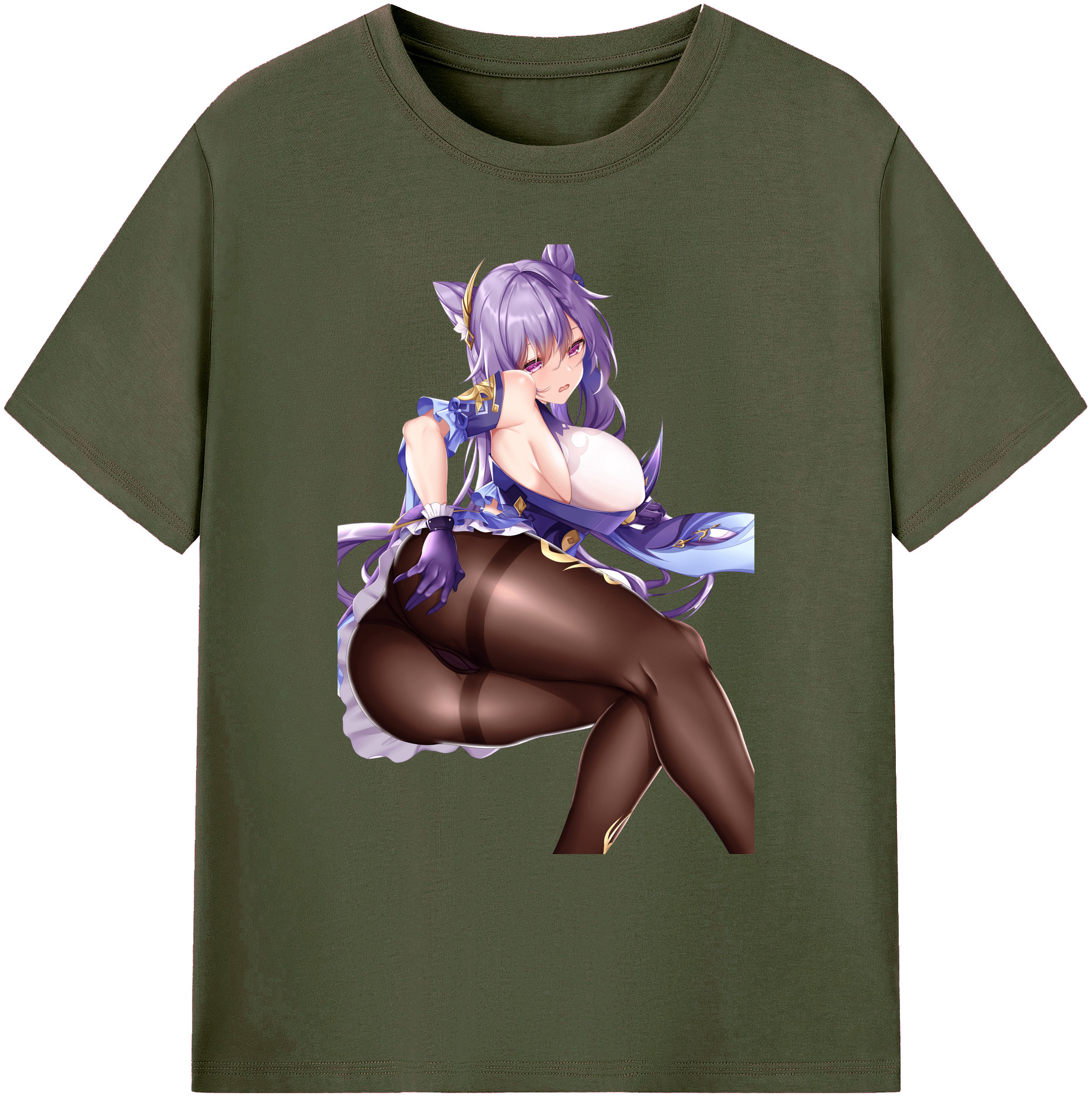 げんし神 刻晴 こくせい genshin Kokusei 綿100％ メンズ半袖Tシャツ｜肌触りやわらか＆通気性